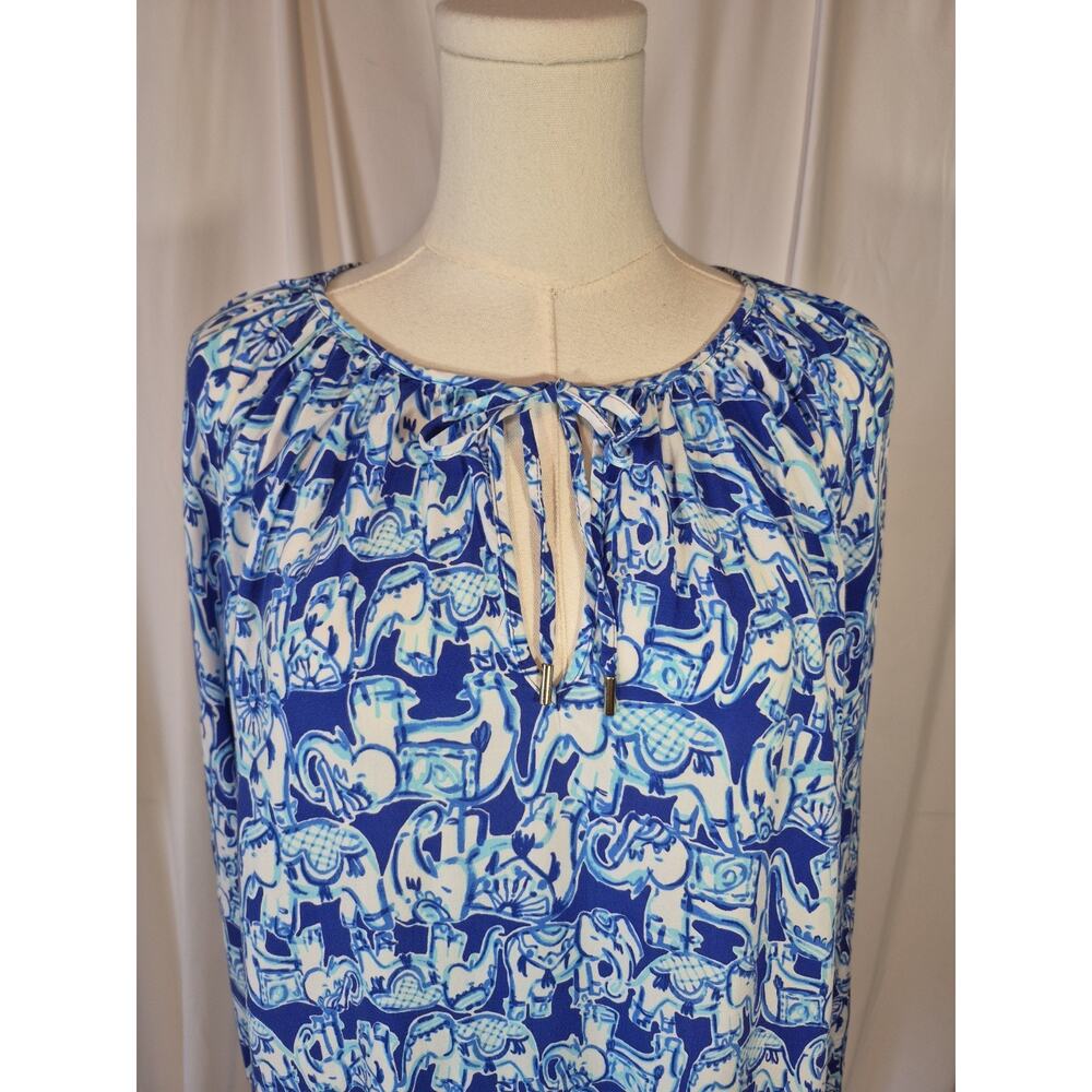 Lilly Pulitzer Dawn Blue Cotton Top XL - Picture 3 of 10